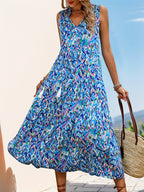 SAIDE™ | S1 SLEEVELESS BOHEMIAN TASSEL DRESS WITH TIE-DYE PRINT