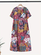 SAIDE™ | S2 PLUS SIZE FLORAL MAXI DRESS - ELEGANT A-LINE VACATION DRESS