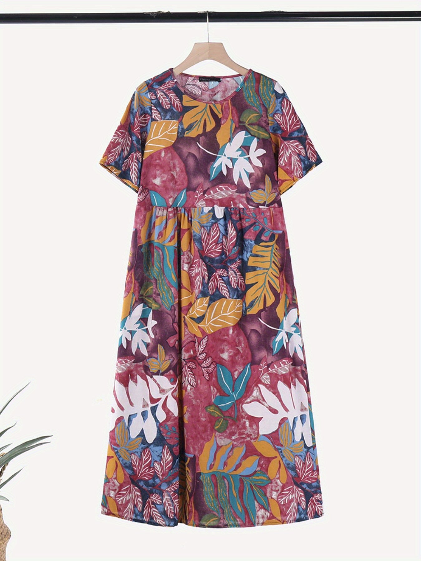 SAIDE™ | S2 PLUS SIZE FLORAL MAXI DRESS - ELEGANT A-LINE VACATION DRESS