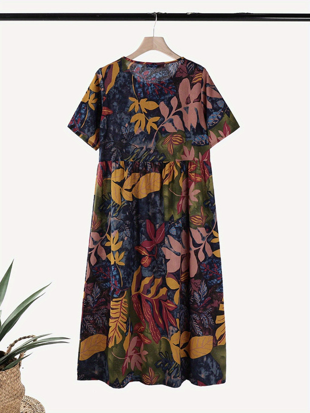 SAIDE™ | S2 PLUS SIZE FLORAL MAXI DRESS - ELEGANT A-LINE VACATION DRESS