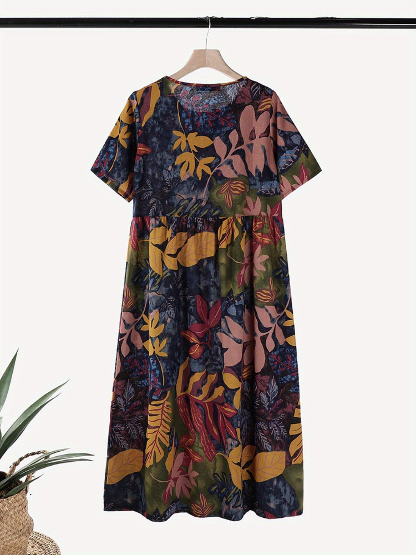 SAIDE™ | S2 PLUS SIZE FLORAL MAXI DRESS - ELEGANT A-LINE VACATION DRESS