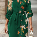 SAIDE™ | S26 DRESS - LEAF PRINT SLEEVELESS KNEE-LENGTH DRESS