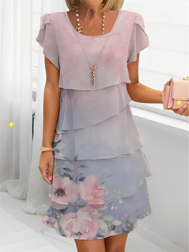 SAIDE™ | S140 DRESS - 3D PRINT CHIFFON PARTY DRESS