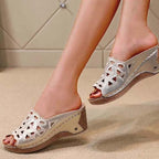 SAIDE™ | S132 SANDALS - HOLLOW OUT WEDGE SLIP-ON SANDALS