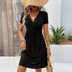SAIDE™ | S7 DRESS - ELEGANT V-NECK A-LINE DRESS