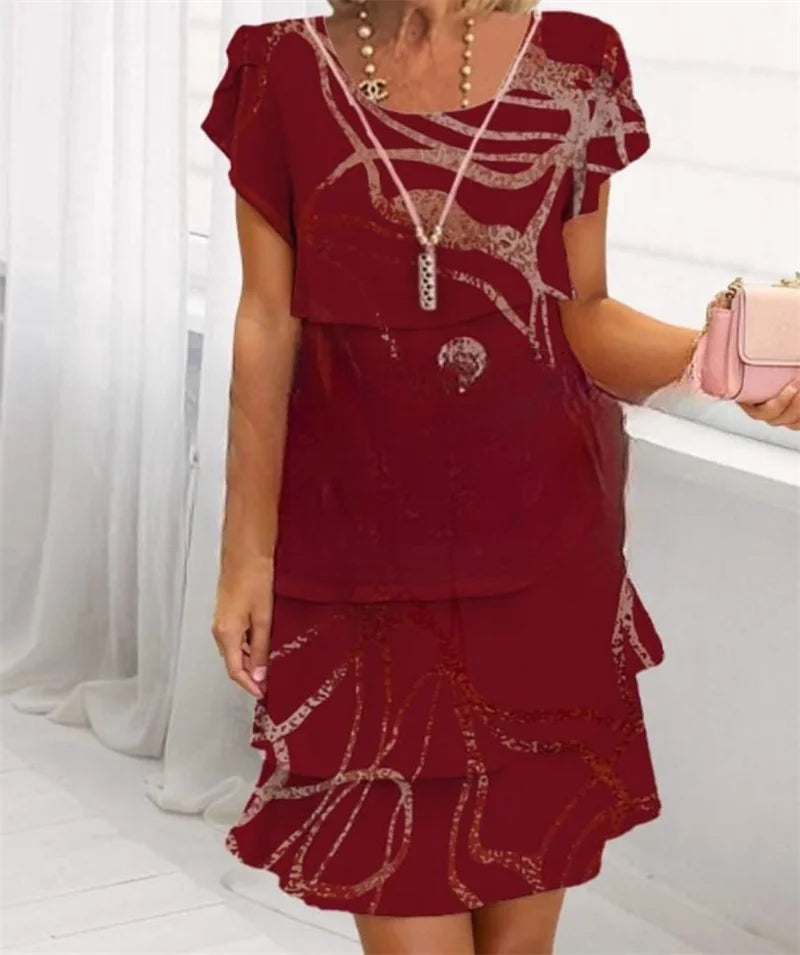 SAIDE™ | S140 DRESS - 3D PRINT CHIFFON PARTY DRESS