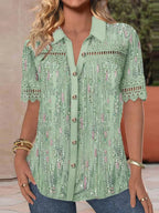 SAIDE™ | S18 BLOUSE - FLORAL PRINT BUTTON FRONT BLOUSE