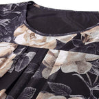 SAIDE™ | S160 TOP - FLORAL MESH V-NECK TEE