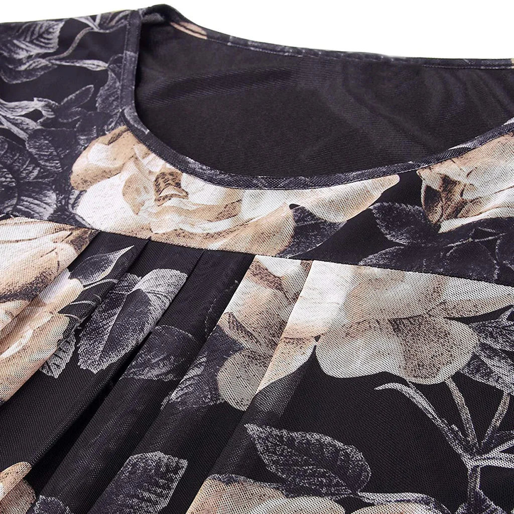 SAIDE™ | S160 TOP - FLORAL MESH V-NECK TEE