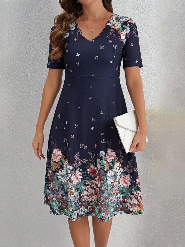 SAIDE™ | S80 DRESS - SUMMER CASUAL V-NECK RETRO PRINTED A-LINE DRESS