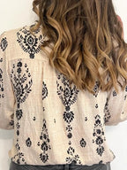 SAIDE™ | S202 TOP - PLUS SIZE FRENCH FLORAL LONG SLEEVE BLOUSE
