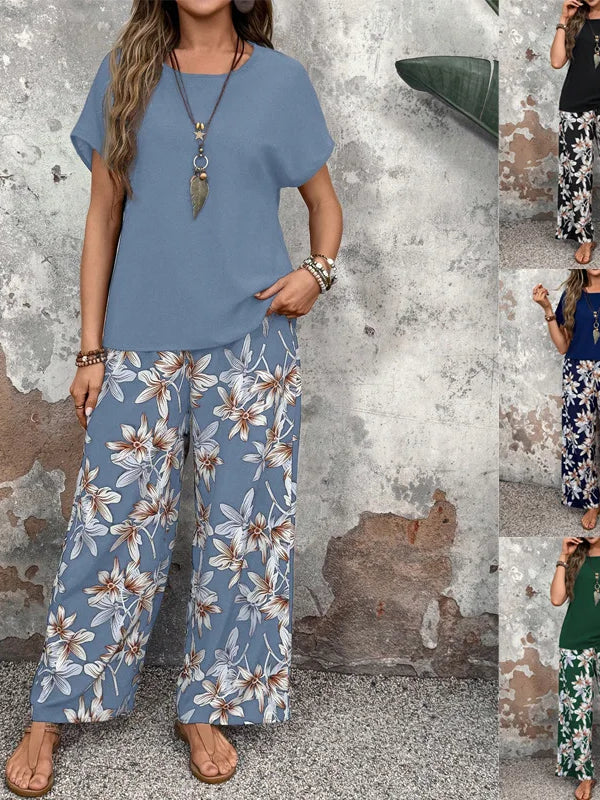 SAIDE™ | S71 SET - CASUAL LOOSE PRINTED PANTS TWO PIECE SET