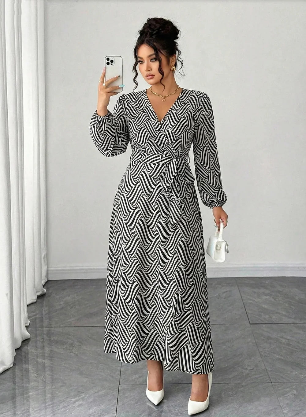 SAIDE™ | S183 DRESS - PLUS SIZE ELEGANT MAXI DRESS