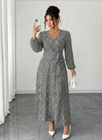 SAIDE™ | S183 DRESS - PLUS SIZE ELEGANT MAXI DRESS