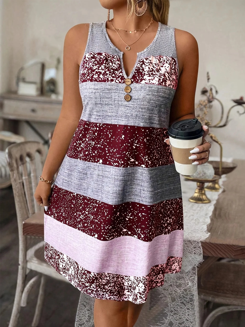 SAIDE™ | S170 DRESS - PLUS SIZE ELEGANT MAXI DRESS