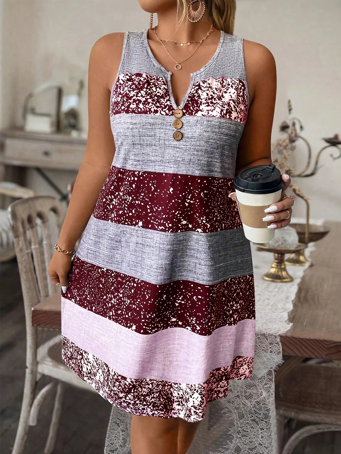 SAIDE™ | S170 DRESS - PLUS SIZE ELEGANT MAXI DRESS
