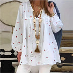 SAIDE™ | S156 TOP - BOHO V-NECK PRINT PULLOVER