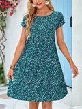 SAIDE™ | S135 DRESS - PRINTED GARDEN COLLAR CASUAL DRESS