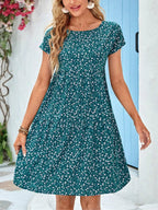 SAIDE™ | S135 DRESS - PRINTED GARDEN COLLAR CASUAL DRESS