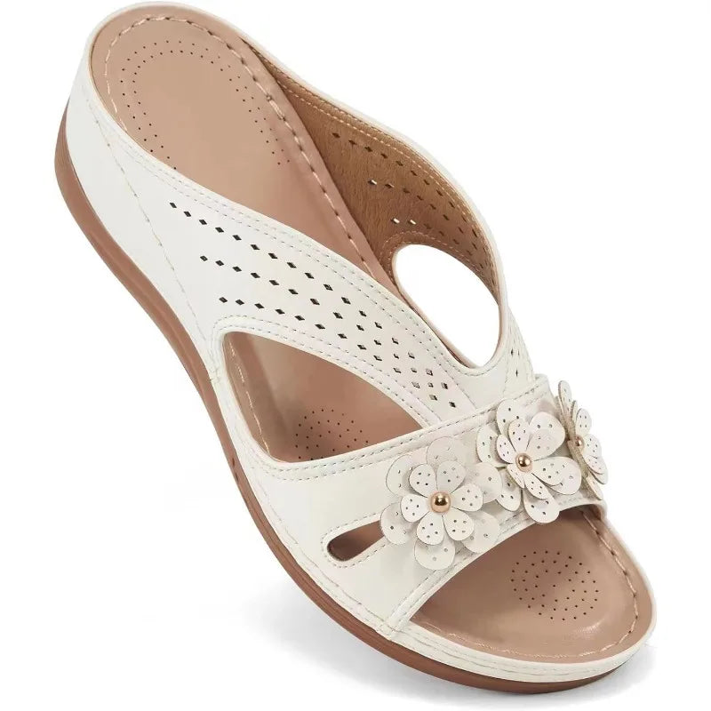 SAIDE™ | S119 SANDALS - FLOWER HOLLOW WEDGE PLATFORM SANDALS