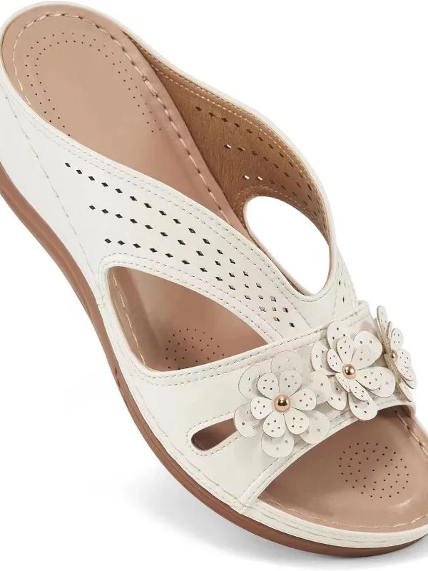 SAIDE™ | S119 SANDALS - FLOWER HOLLOW WEDGE PLATFORM SANDALS
