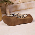 SAIDE™ | S11 SANDALS - LEOPARD PRINT WEDGE SANDALS