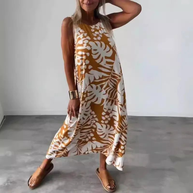 SAIDE™ | S19 DRESS - TROPICAL PRINT SLEEVELESS MAXI DRESS