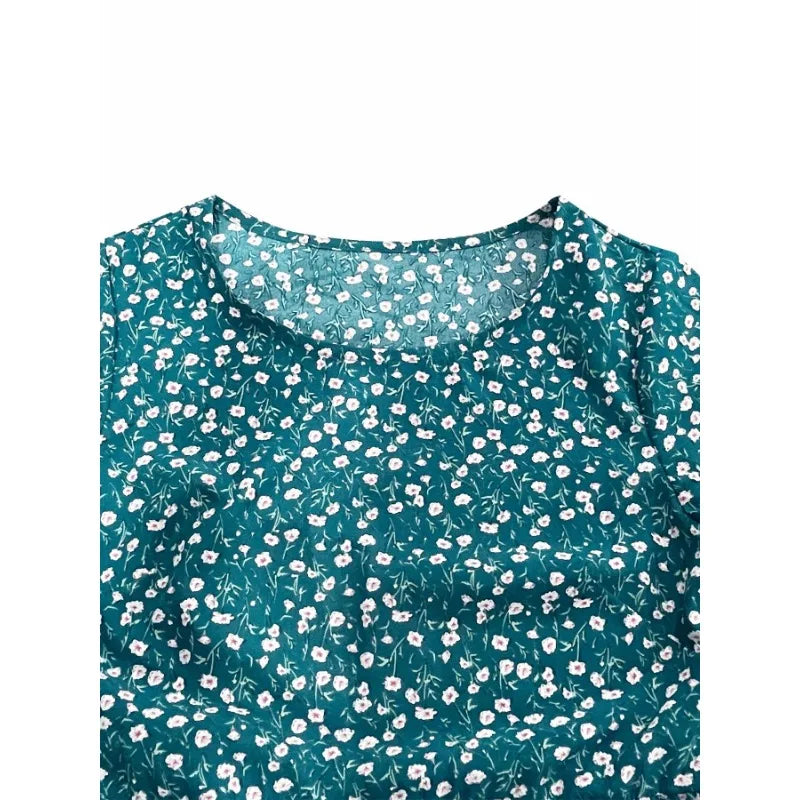SAIDE™ | S135 DRESS - PRINTED GARDEN COLLAR CASUAL DRESS