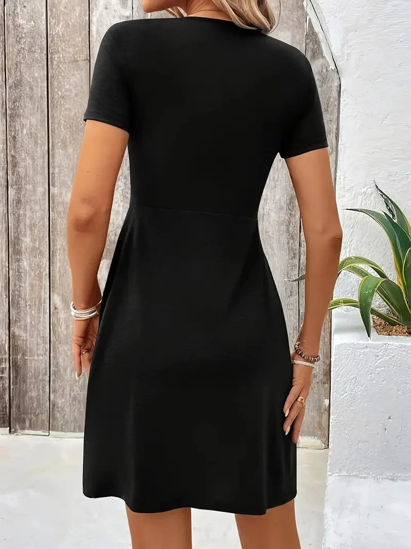 SAIDE™ | S7 DRESS - ELEGANT V-NECK A-LINE DRESS