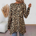 SAIDE™ | S165 TOP - LEOPARD PRINT TUNIC BLOUSE