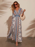 SAIDE™ | S57 DRESS - BOHEMIAN VACATION STYLE PRINTED V-NECK BEACH MAXI DRESS