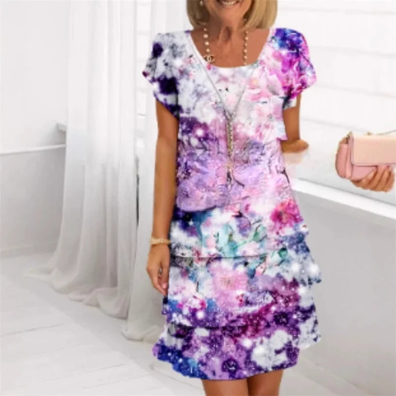 SAIDE™ | S140 DRESS - 3D PRINT CHIFFON PARTY DRESS