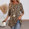 SAIDE™ | S165 TOP - LEOPARD PRINT TUNIC BLOUSE
