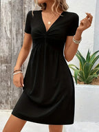 SAIDE™ | S7 DRESS - ELEGANT V-NECK A-LINE DRESS