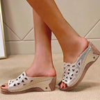 SAIDE™ | S132 SANDALS - HOLLOW OUT WEDGE SLIP-ON SANDALS