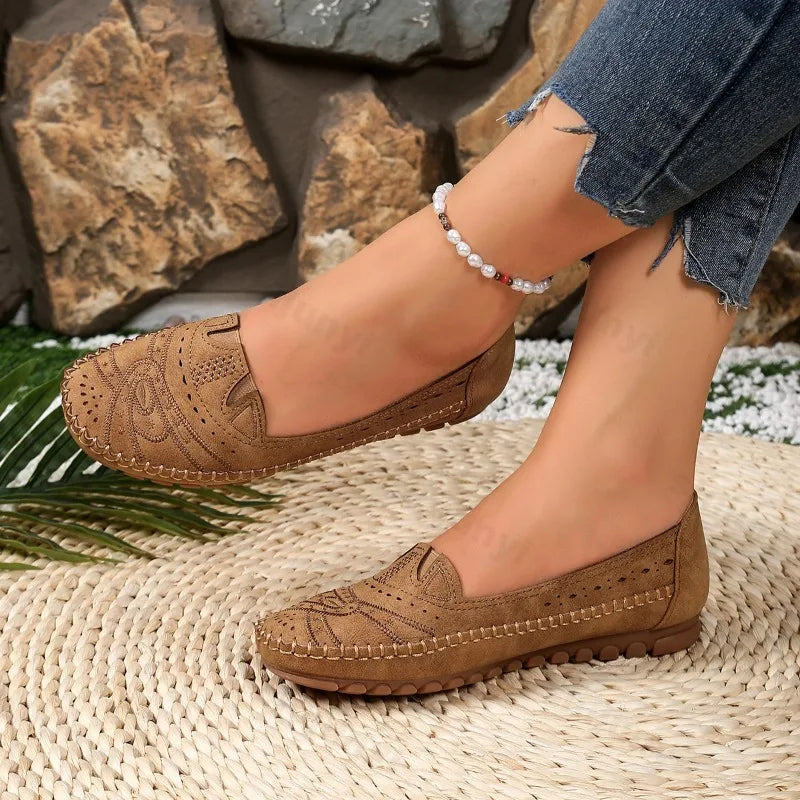 SAIDE™ | S104 SHOES - RETRO ROUND TOE SOFT FLAT LOAFERS