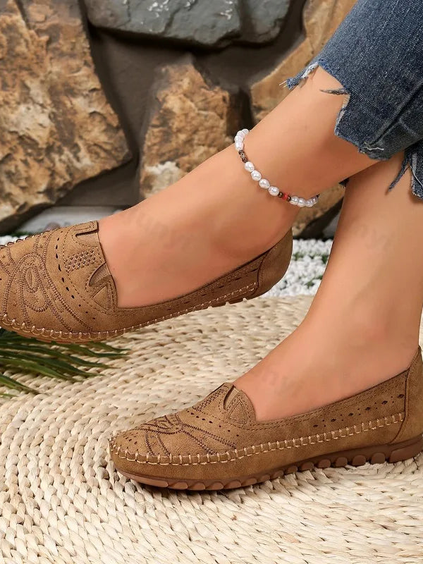 SAIDE™ | S104 SHOES - RETRO ROUND TOE SOFT FLAT LOAFERS