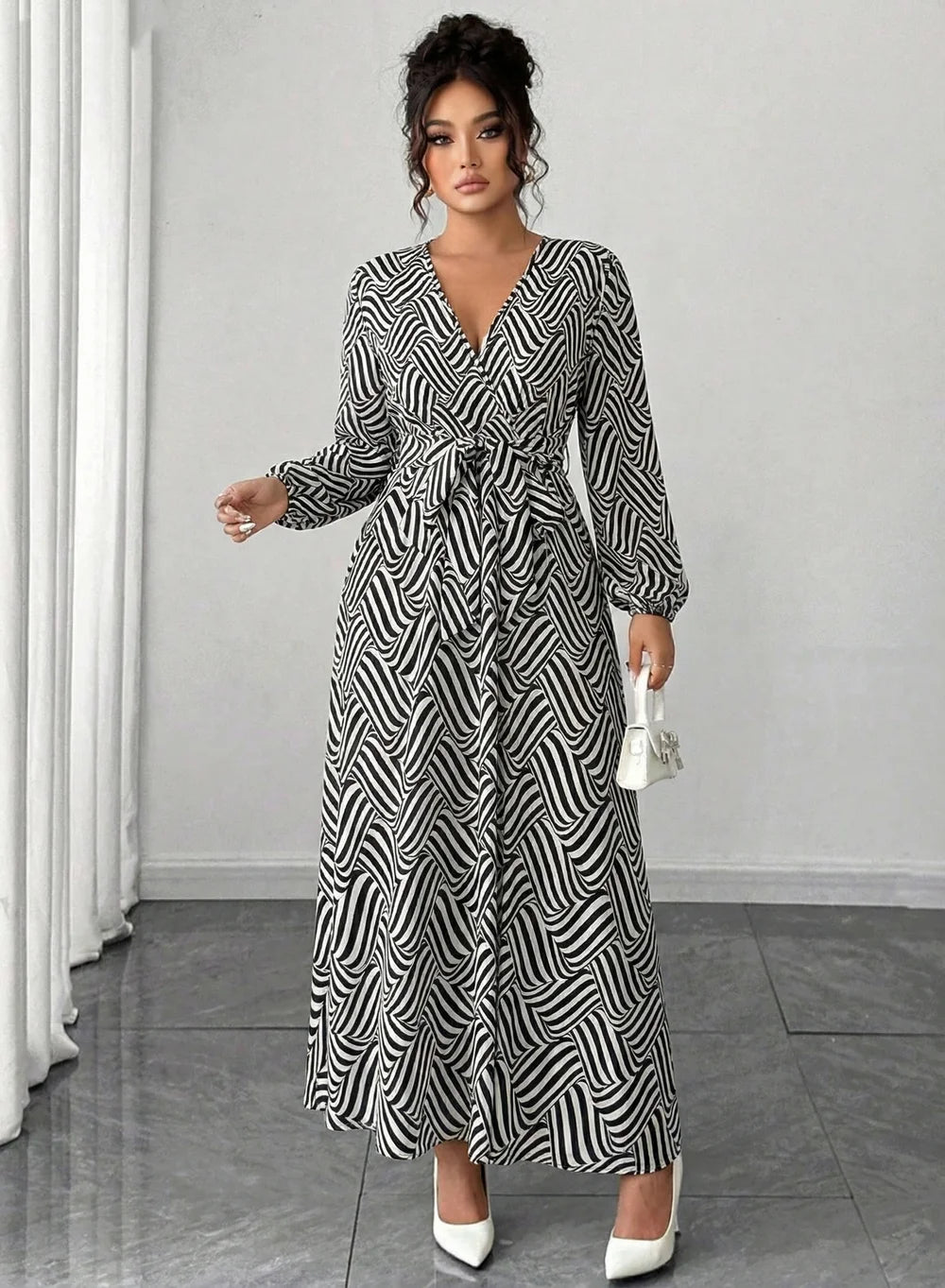 SAIDE™ | S183 DRESS - PLUS SIZE ELEGANT MAXI DRESS