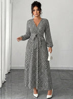 SAIDE™ | S183 DRESS - PLUS SIZE ELEGANT MAXI DRESS