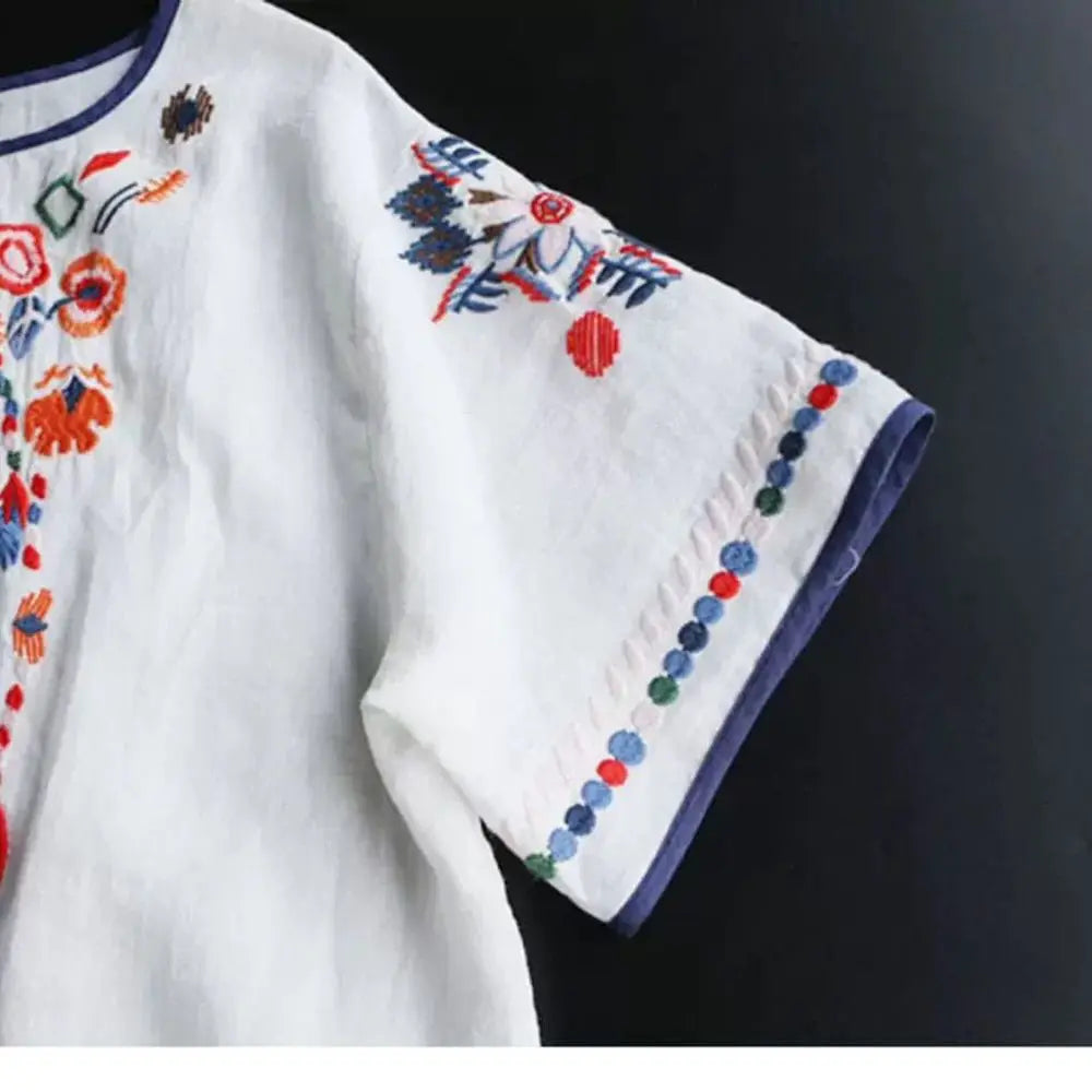 SAIDE™ | S122 SHIRT - EMBROIDERED COTTON CASUAL BLOUSE