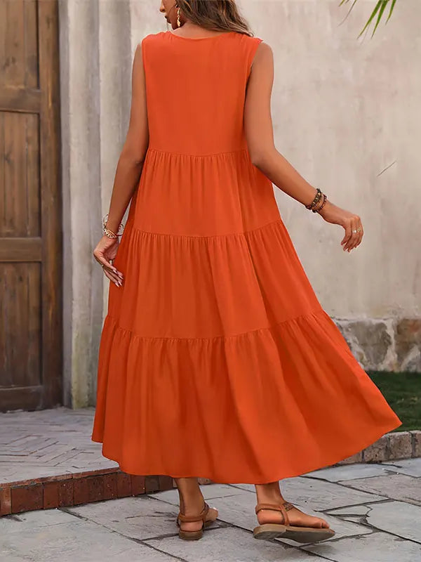 SAIDE™ | S88 DRESS - SUMMER CASUAL V-NECK LOOSE ELEGANT RUFFLES MAXI DRESS