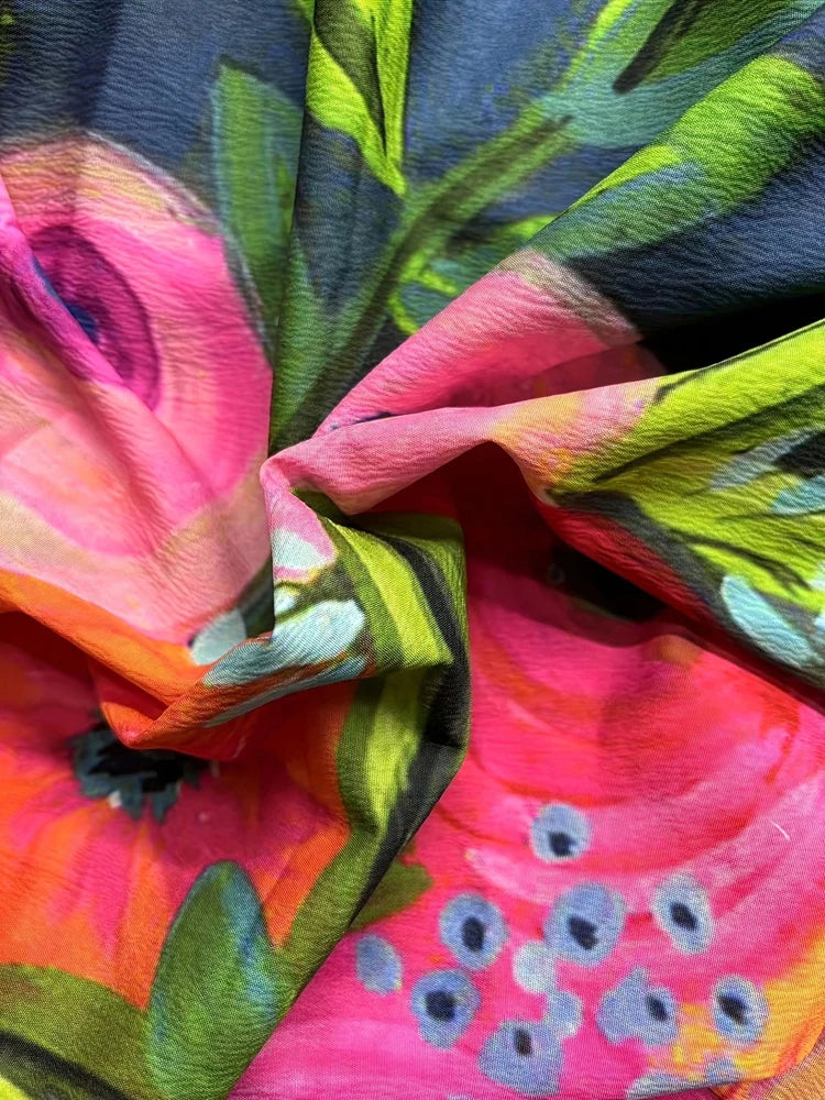 SAIDE™ | S167 TOP - FLORAL POLO COLLAR BLOUSE