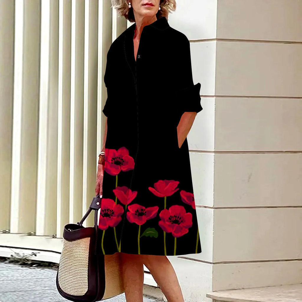 SAIDE™ | S147 DRESS - ASQ LONG SLEEVE SHIRT DRESS