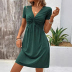 SAIDE™ | S7 DRESS - ELEGANT V-NECK A-LINE DRESS