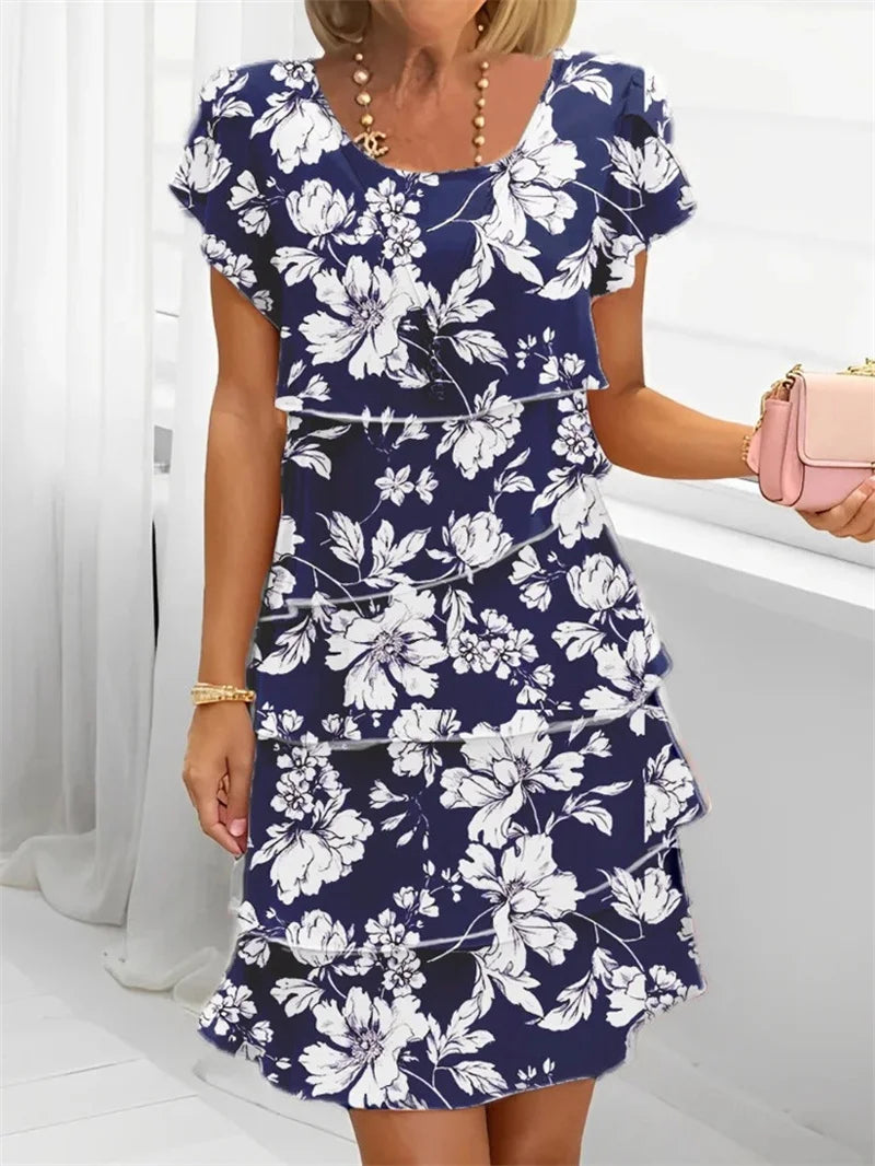 SAIDE™ | S140 DRESS - 3D PRINT CHIFFON PARTY DRESS