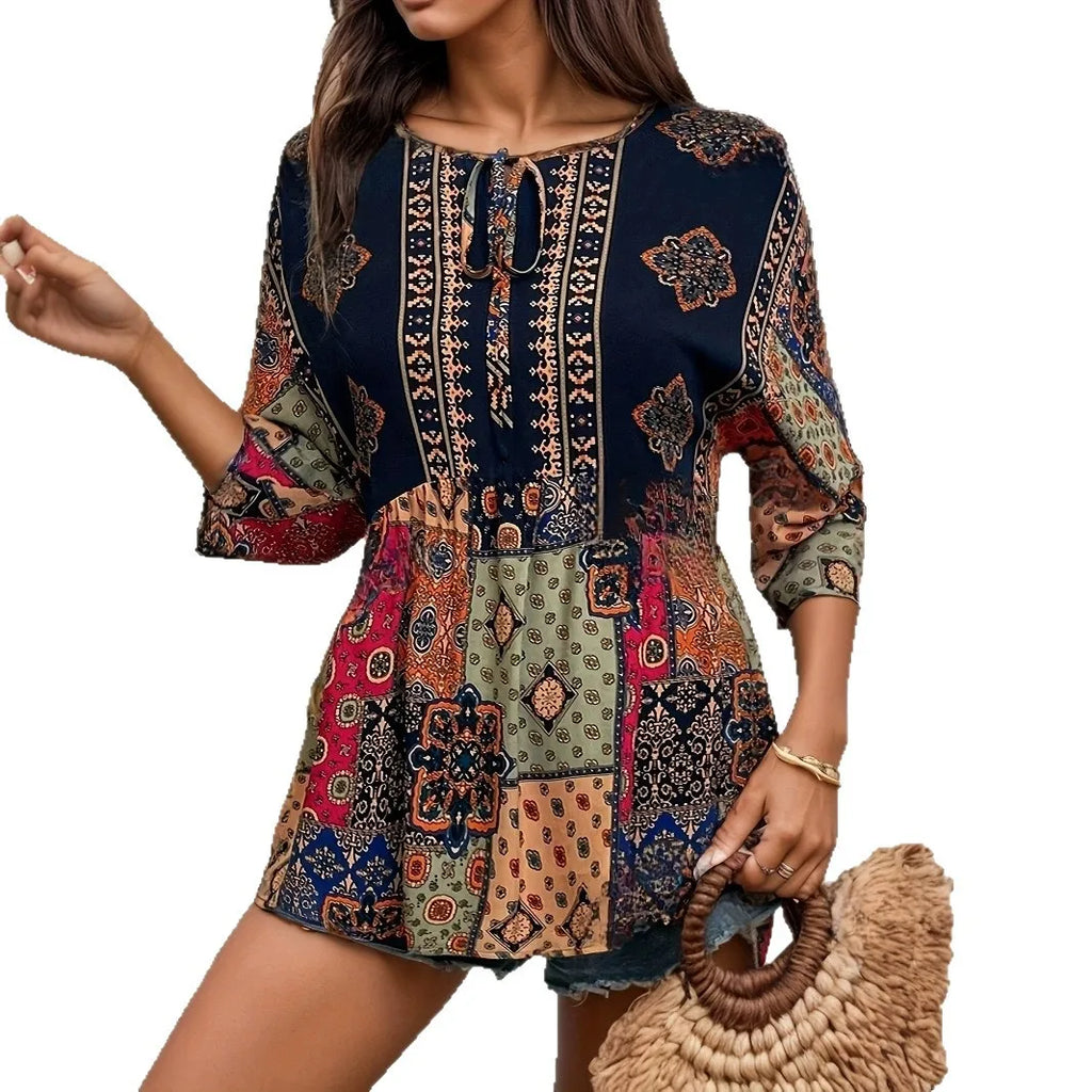 SAIDE™ | S61 TOP - SUMMER BEACH VACATION PRINTED SLEEVELESS TOP