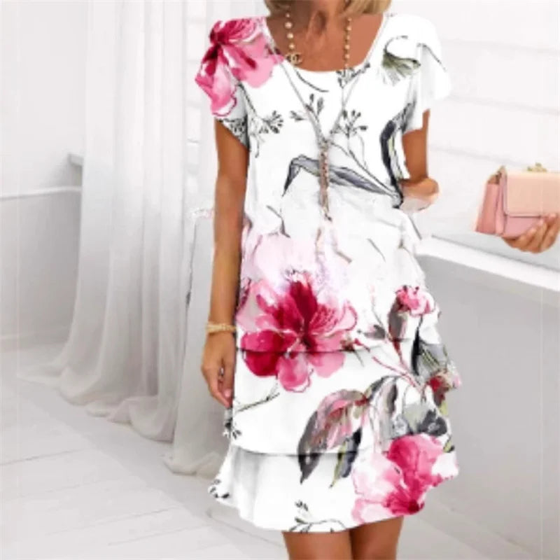 SAIDE™ | S140 DRESS - 3D PRINT CHIFFON PARTY DRESS