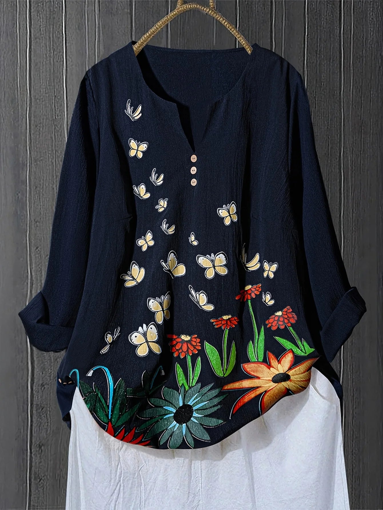 SAIDE™ | S187 TOP - PLUS SIZE CASUAL TOP