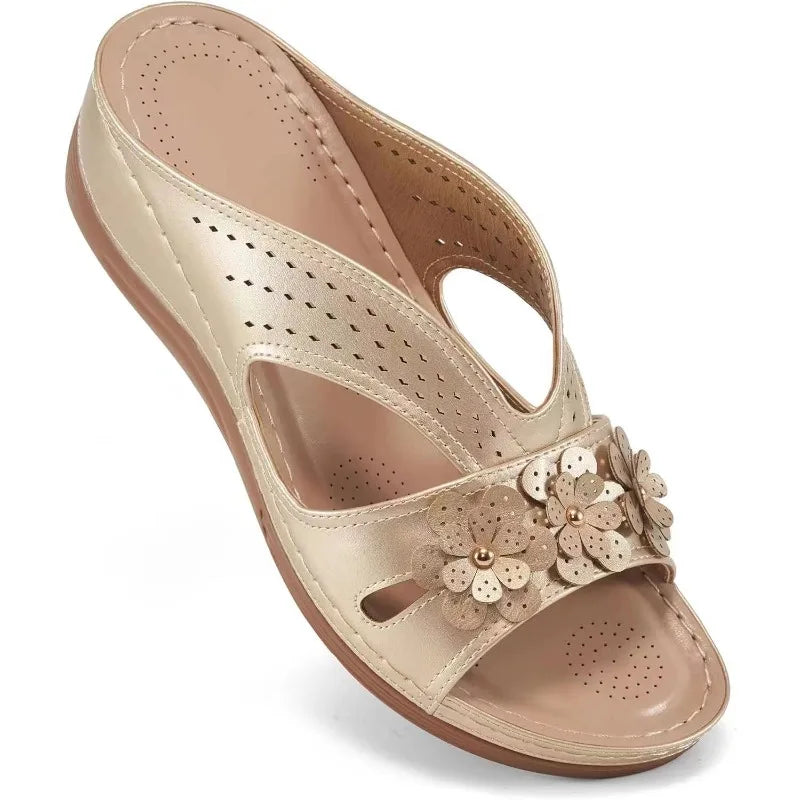 SAIDE™ | S119 SANDALS - FLOWER HOLLOW WEDGE PLATFORM SANDALS