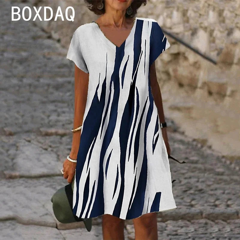 SAIDE™ | S137 DRESS - GRADIENT FLORAL A-LINE BEACH DRESS